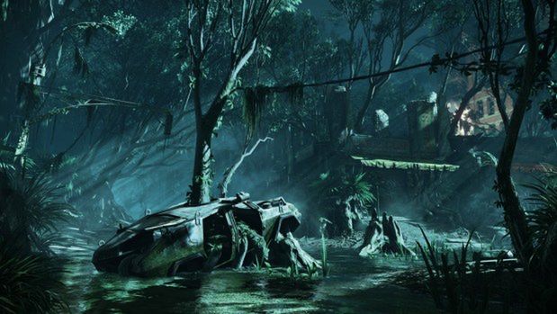 Crysis 3 - nieustraszony Prorok z miotaczem ognia na gruzach Nowego Jorku