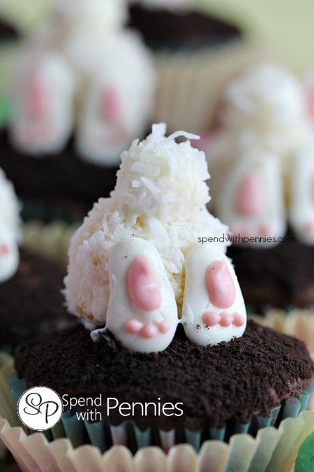 Bunny Butt Easter Cupcakes