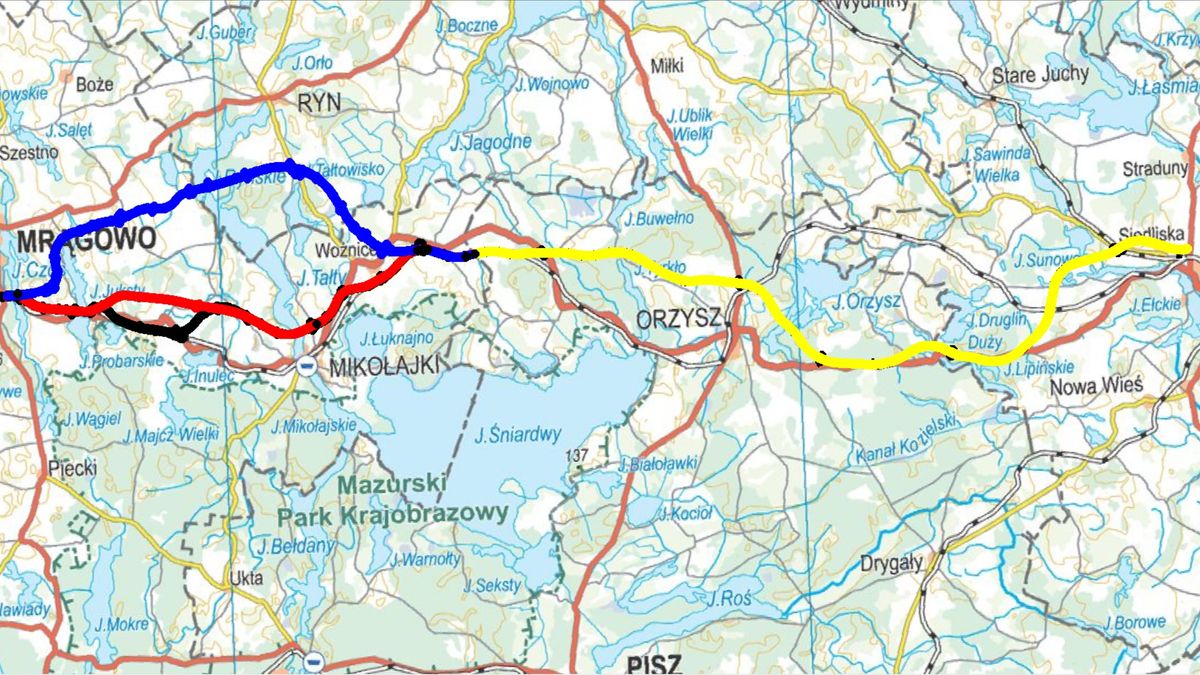 Warianty przebiegu S16