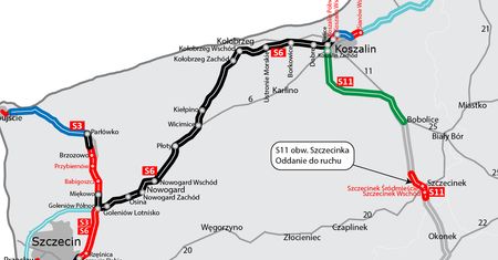 S11 dłuższa o 12 km. Nad morze dojedziemy szybciej