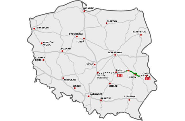 Wiele odcinków drogi ekspresowej S12 znajduje się jeszcze w fazie planów