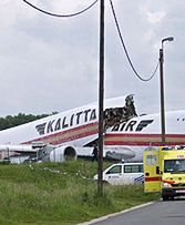 Samolot złamał się podczas startu