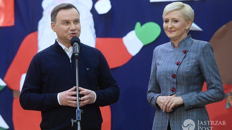 Andrzej Duda i Agata Duda - świąteczna zbiórka żywności