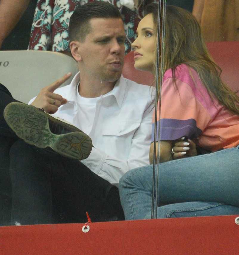 Marina i Wojciech Szczęsny na meczu Polska – Izrael przed Euro 2020