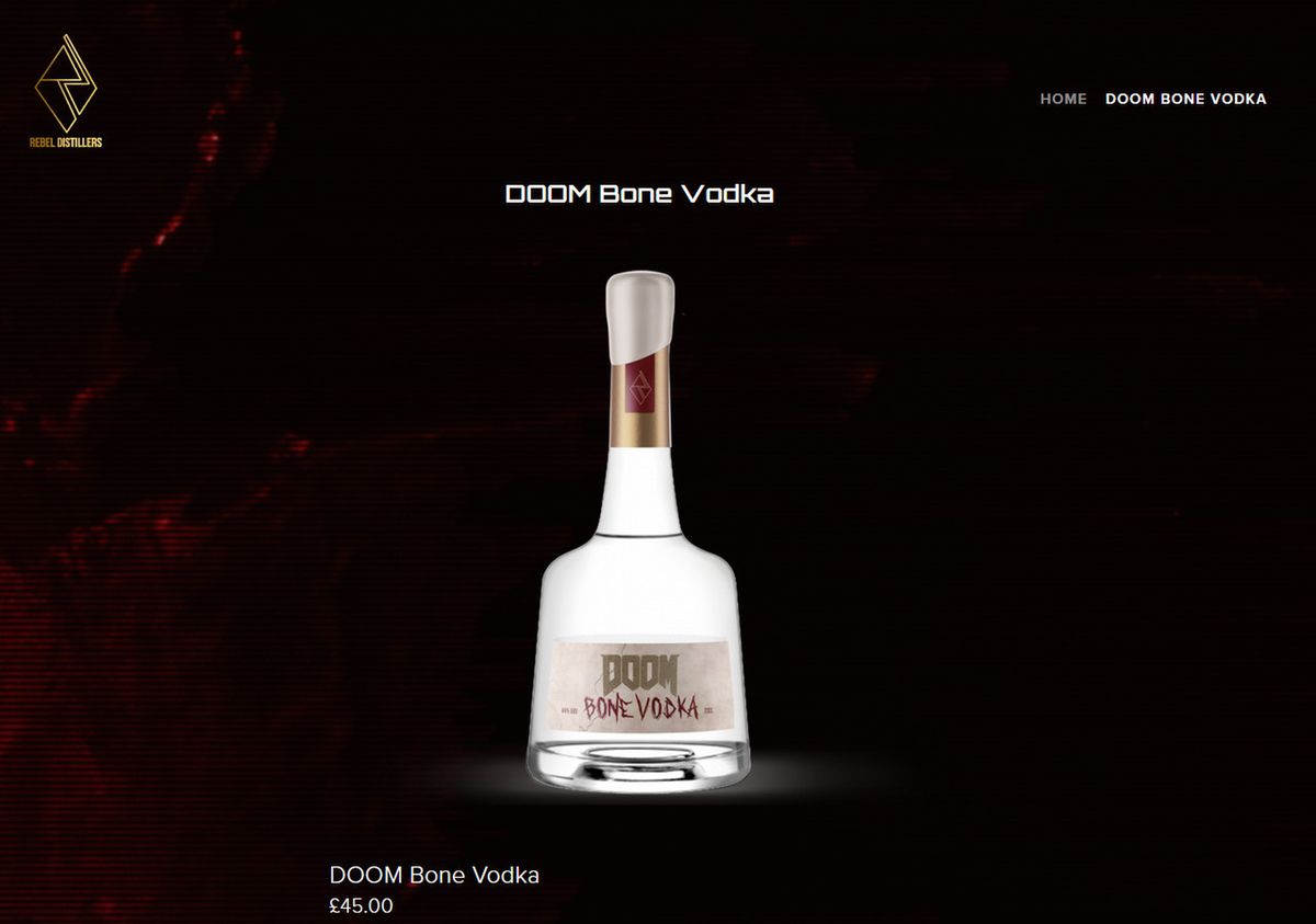 Doom Bone Vodka. Wysokoprocentowy trunek na kościach promuje Doom Eternal