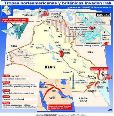Atak lądowy - wojska USA i brytyjskie weszły do Iraku z Kuwejtu