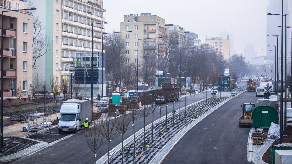 Warszawa. Budowa stacji II linii metra na Woli Młynów, styczeń 2020 r.