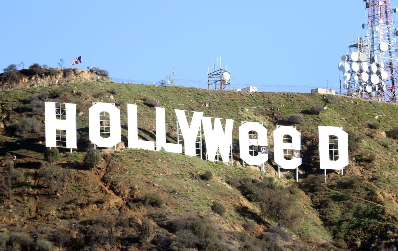 Hollyweed zamiast Hollywood - wandale zmienili napis