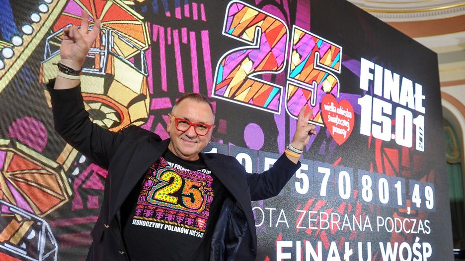 Jerzy Owsiak po konferencji podsumowującej 25. Finał WOŚP.