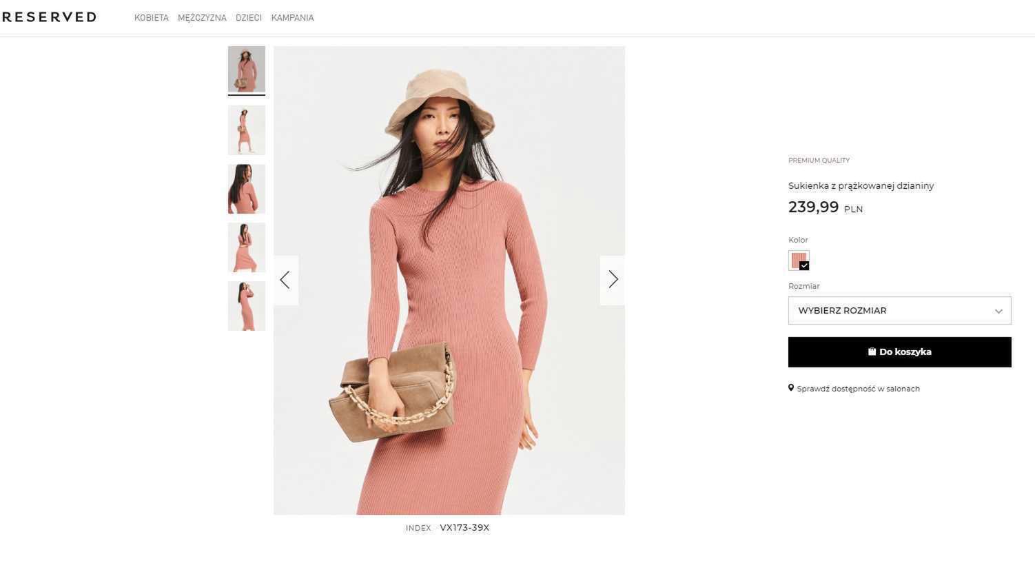 różowa sukienka - Reserved, 239, 99