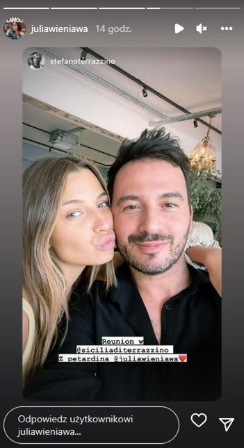 Julia Wieniawa i Stefano Terrazzino na komunii siostry