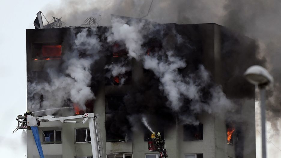 Słowacja. Wybuch i pożar w Preszowie