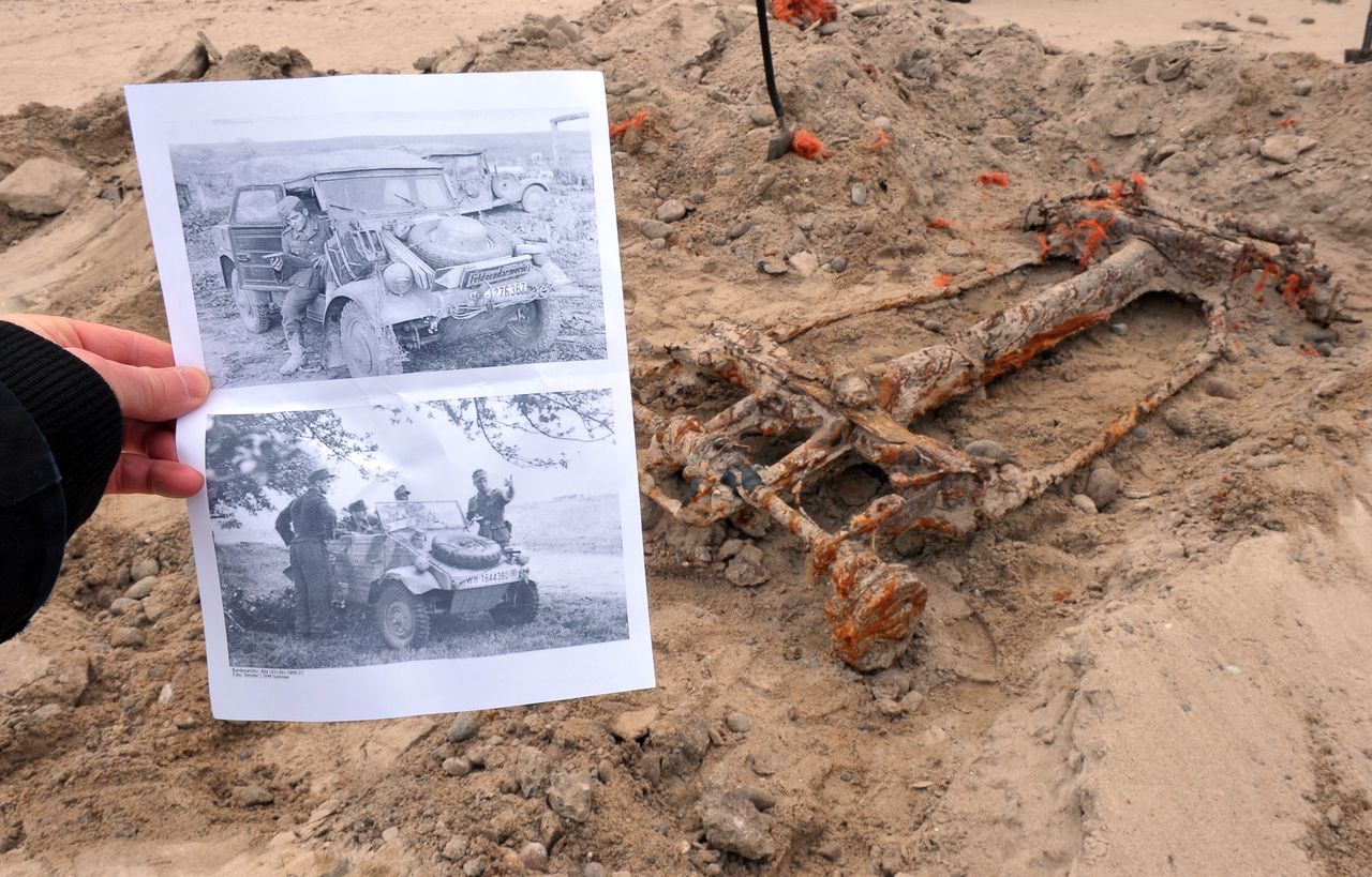 Pobierowo: Kübelwagen znaleziony na plaży