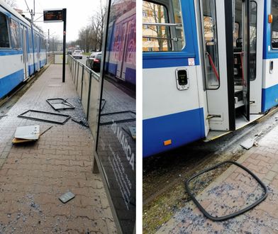 Eksplozja w tramwaju w Krakowie. Wypadły szyby