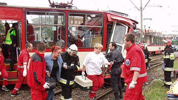 Po zderzeniu tramwajów