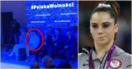 Cała Platforma klaszcze. Wtedy kamera kieruje się na Gronkiewicz-Waltz