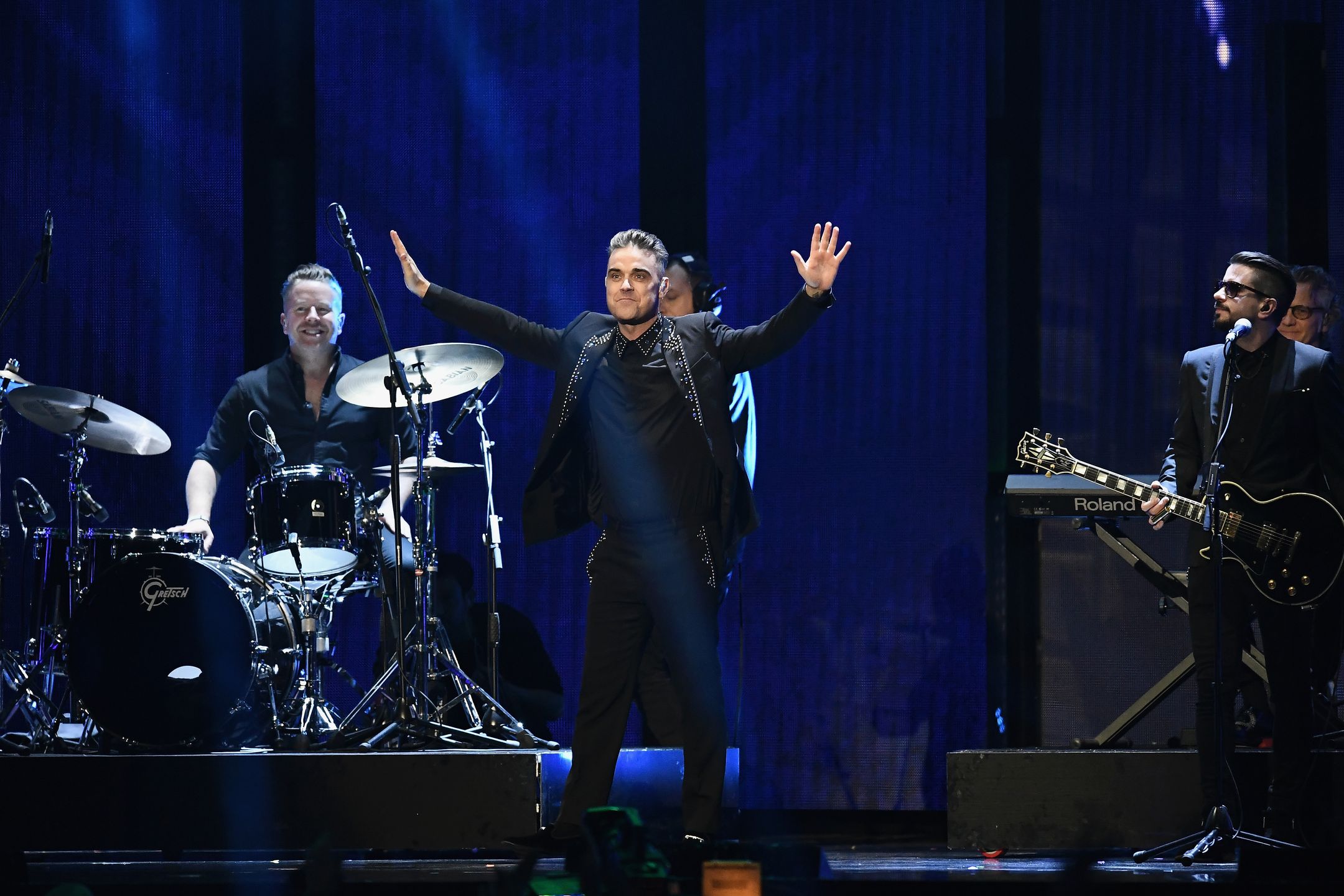 (EDITORIAL USE ONLY)  on stage at The BRIT Awards 2017 at The O2 Arena on February 22, 2017 in London, England. 