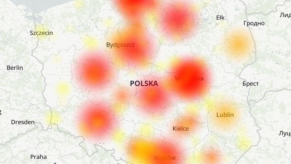Mapa awarii w Banku Millennium