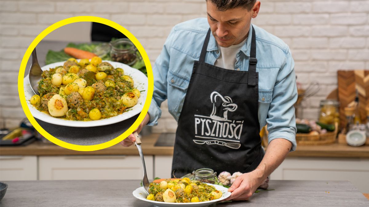 Młoda kapusta zasmażana z klopsikami- Pyszności