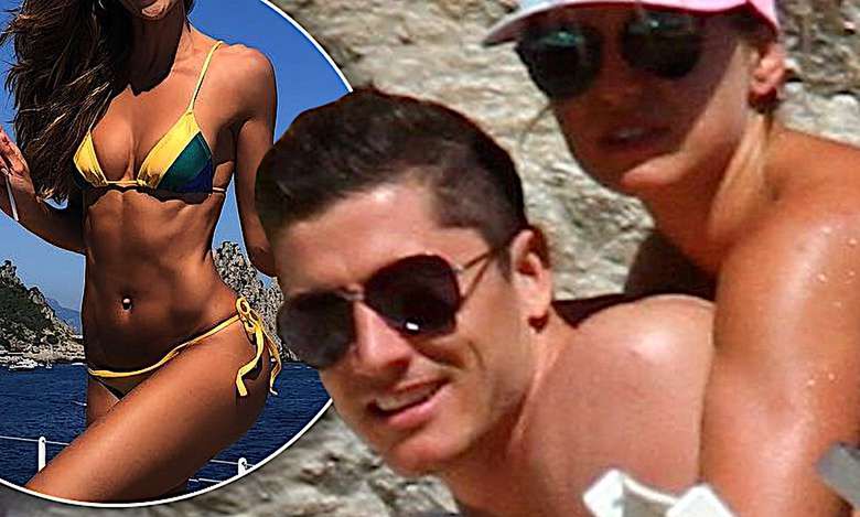 Robert i Anna Lewandowscy z Izabel Goulart na wakacjach