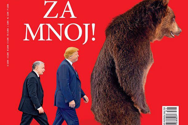 Nowa okładka "Newsweeka". A na niej Kaczyński i Trump idą za symbolem Rosji