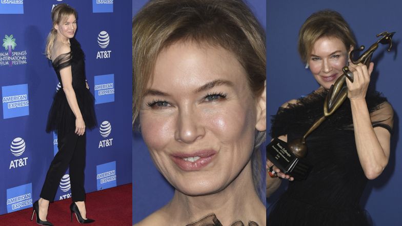 Napompowane policzki Renee Zellweger odbierają nagrodę na festiwalu w Palm Springs (FOTO)