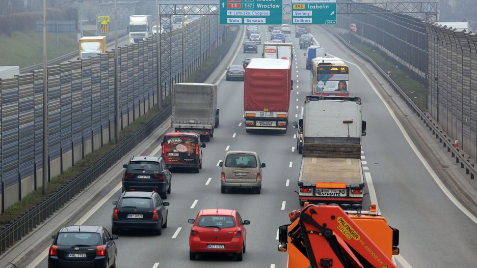 Do zderzenia samochodów doszło przed węzłem Marymont
