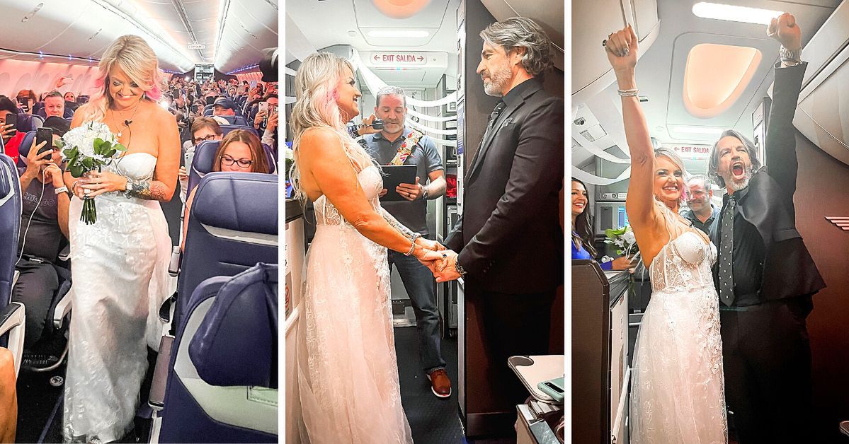 Para nie zdążyła na zaplanowany ślub, więc pobrała się w chmurach na pokładzie lecącego samolotu