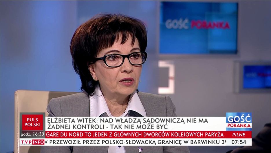 Elżbieta Witek w TVP INFO