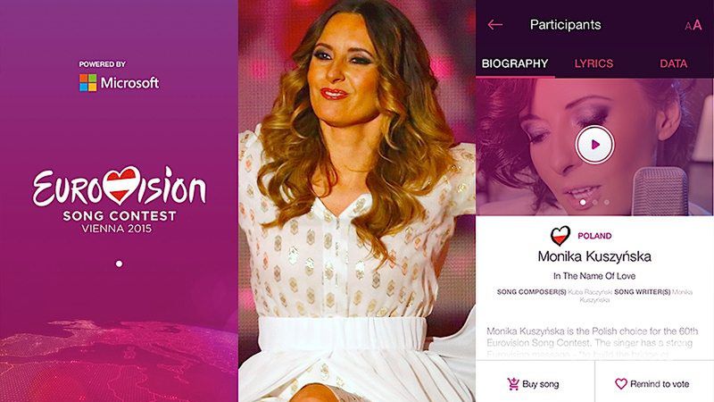 Aplikacja do głosowania na Eurowizji 2015 na Polskę.