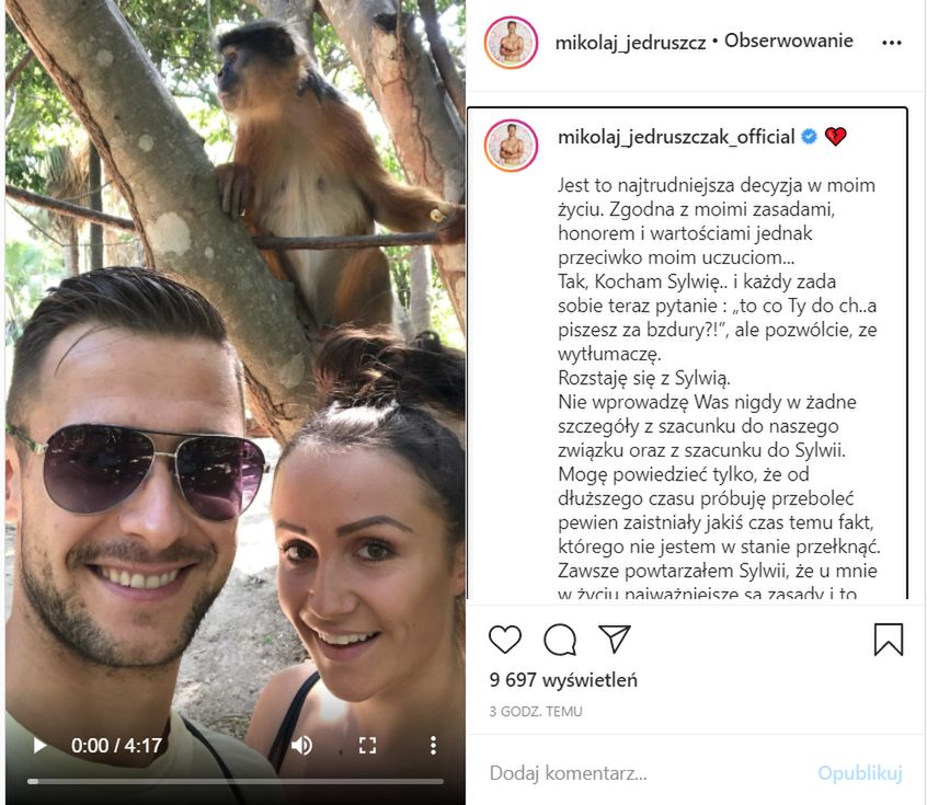 Sylwia Madeńska i Mikołaj Jędruszczak się rozstali