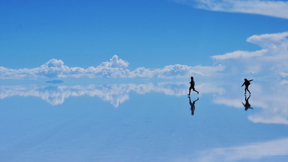 Solnisko Salar de Uyuni w Boliwii.