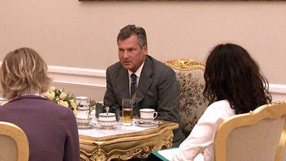 Kwaśniewski w trakcie wywiadu