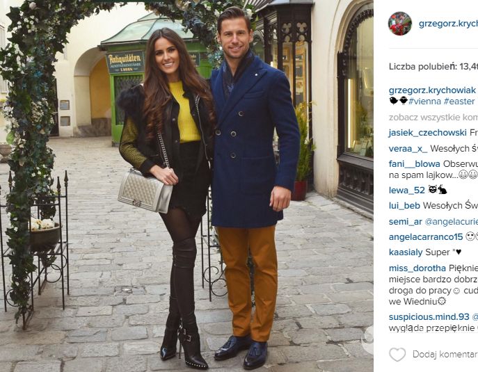 Grzegorz Krychowiak i Celia Jaunat