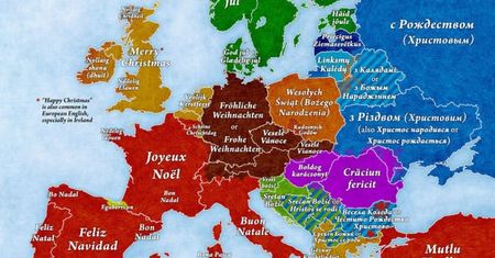 Jak Europejczycy mówią "Wesołych Świąt"? Mapa, która ukazuje różnorodność świątecznych życzeń!