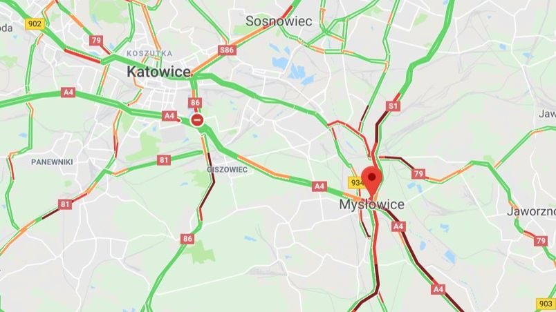 Mysłowice. Ogromne utrudnienia na A4 i S1