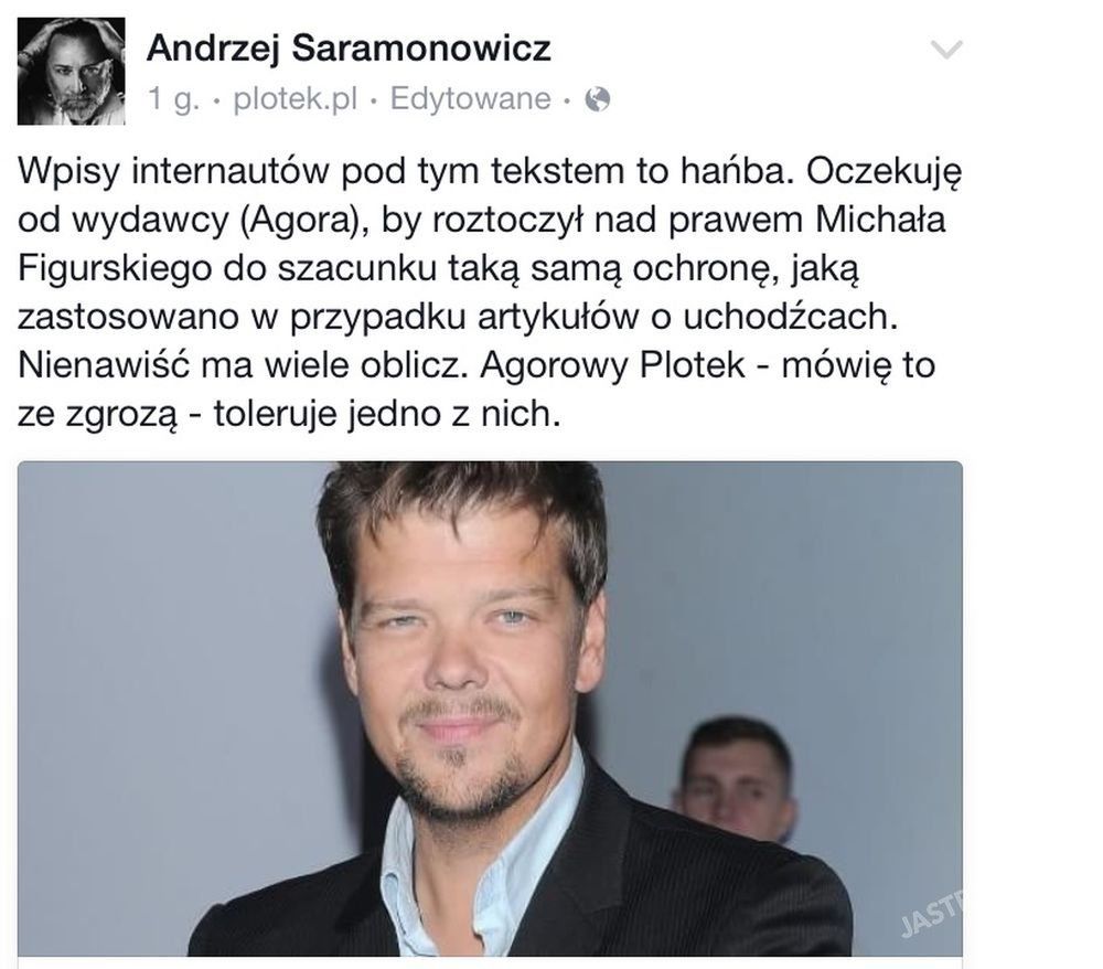 Andrzej Saramonowicz oburzony komentarzami na temat stanu zdrowie Michała Figurskiego