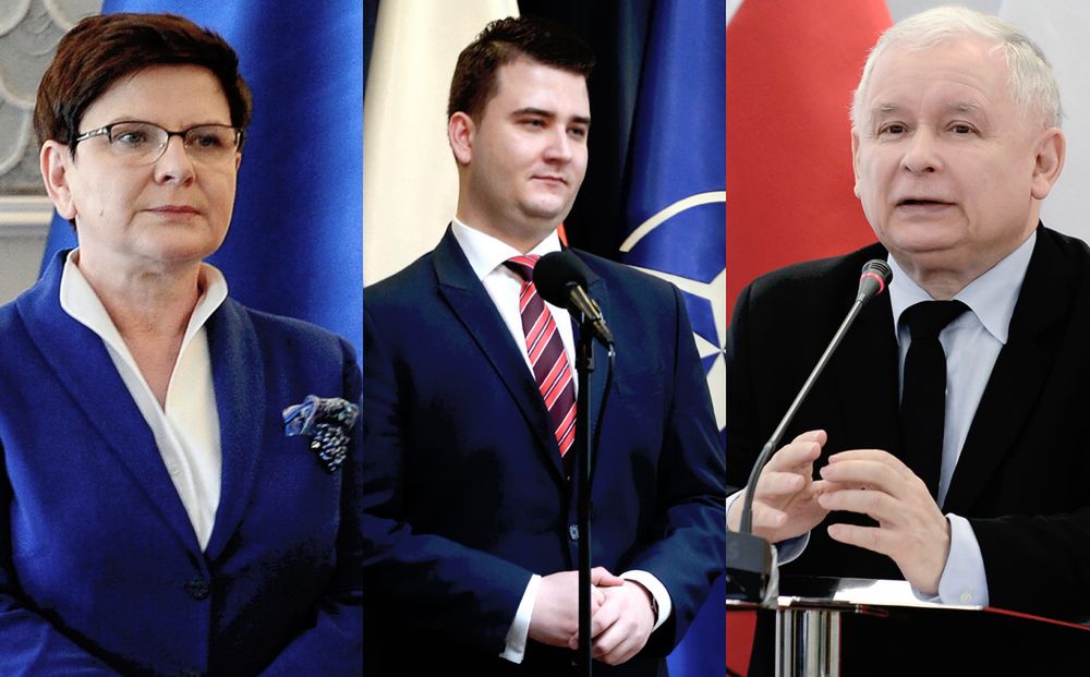 Beata Szydło, Bartłomiej Misiewicz, Jarosław Kaczyński