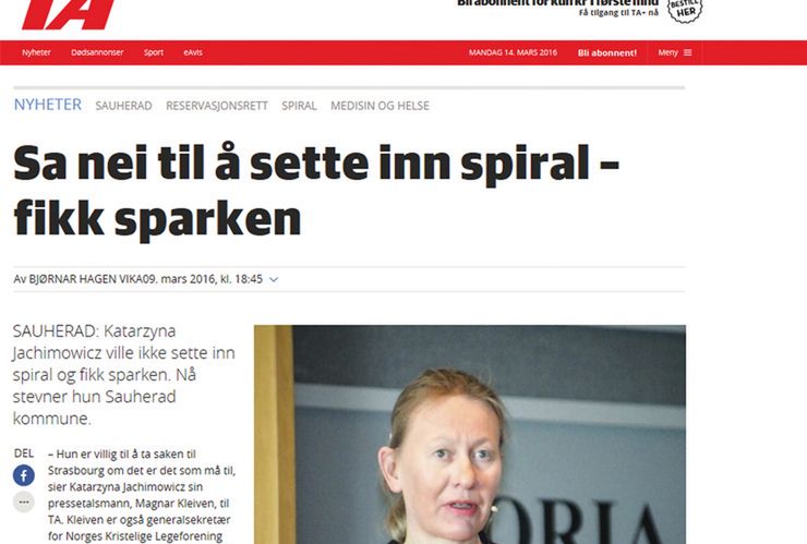 Chazan w spódnicy walczy o klauzulę sumienia. Lekarka wytoczyła proces Norwegom