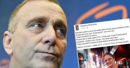 Krystyna Pawłowicz pozdrawia Schetynę. Zza oceanu