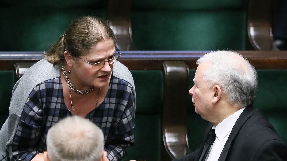 Krystyna Pawłowicz i Jarosław Kaczyński w Sejmie, 2016 r.