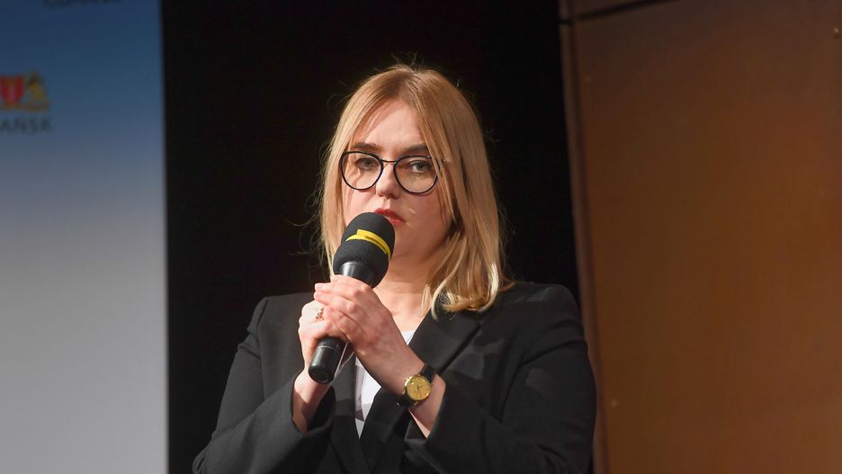 Europosłanka Magdalena Adamowicz podczas uroczystości wręczenia Gdańskiej Nagrody Równości im. Pawła Adamowicza