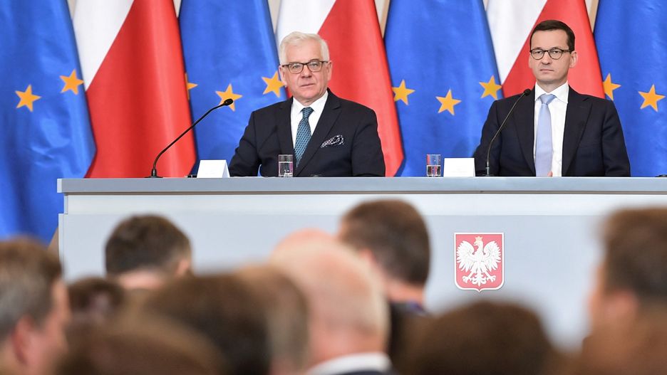 Minister spraw zagranicznych Jacek Czaputowicz i premier Mateusz Morawiecki