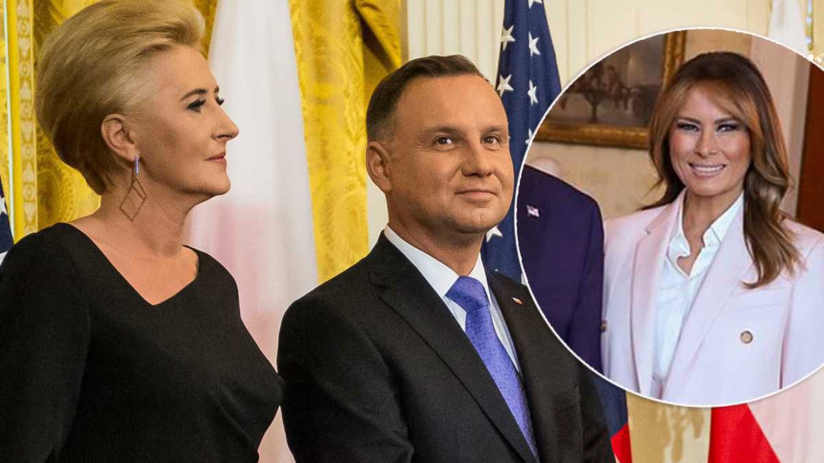 Agata Duda na sam koniec wizyty w USA włożyła najlepszą kreację! Melania Trump wyglądała przy niej jak szara myszka! To Polka była królową bankietu!