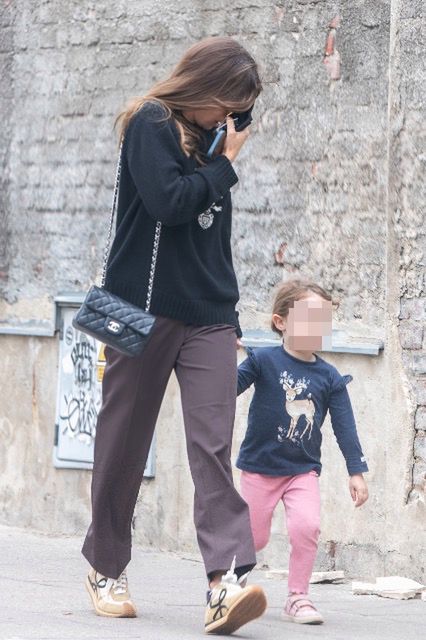 Anna Lewandowska z Klarą w Warszawie