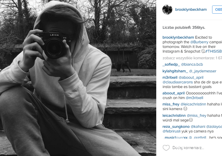 Brooklyn Beckham interesuje się fotografią