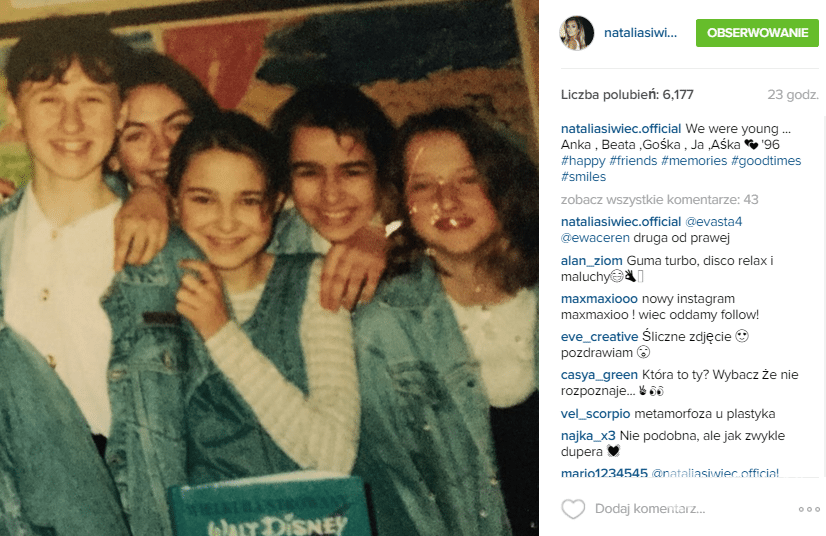 Natalia Siwiec (druga od prawej), fot. z 1996roku