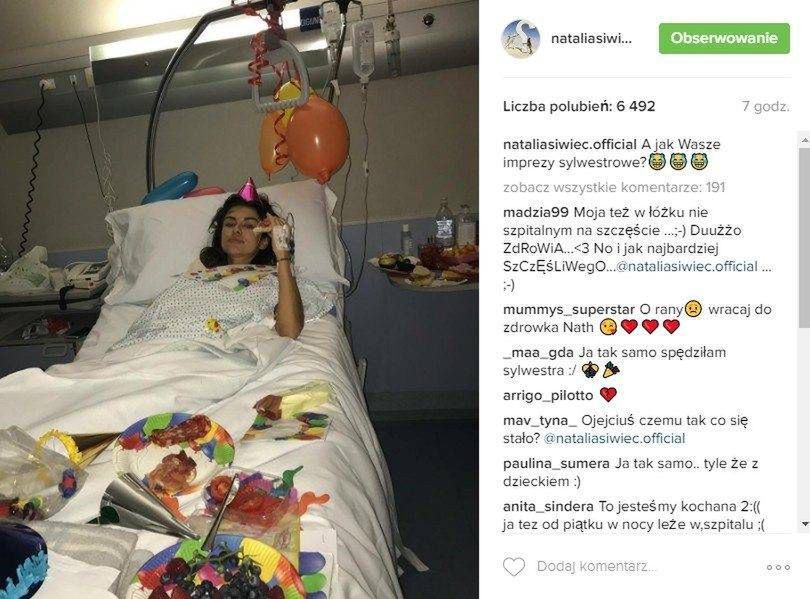 Natalia Siwiec nowy rok przywitała w szpitalu - fot. Instagram