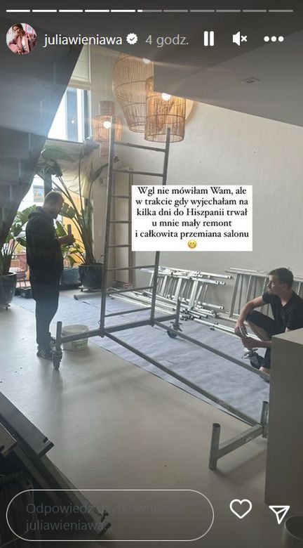 Julia Wieniawa pokazuje salon po remoncie