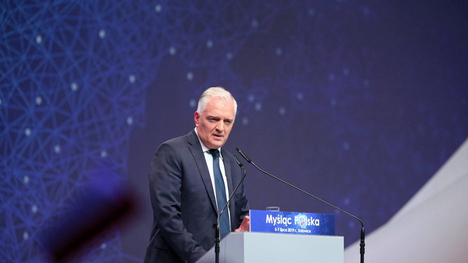 Jarosław Gowin podczas konwencji PiS w Katowicach